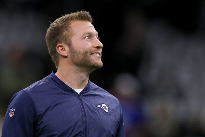 los angeles rams head coach sean mcvay against the saints