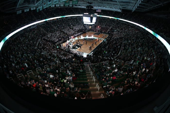 A general view of Michigan State's basketball court.