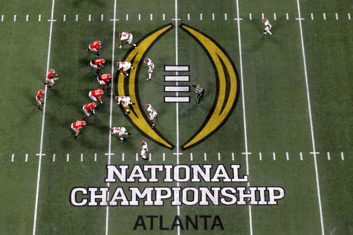 Georgia's offense lined up against Alabama's defense.