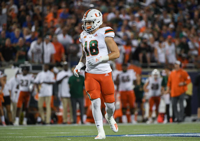 Miami wide receiver Tate Martell against Florida.