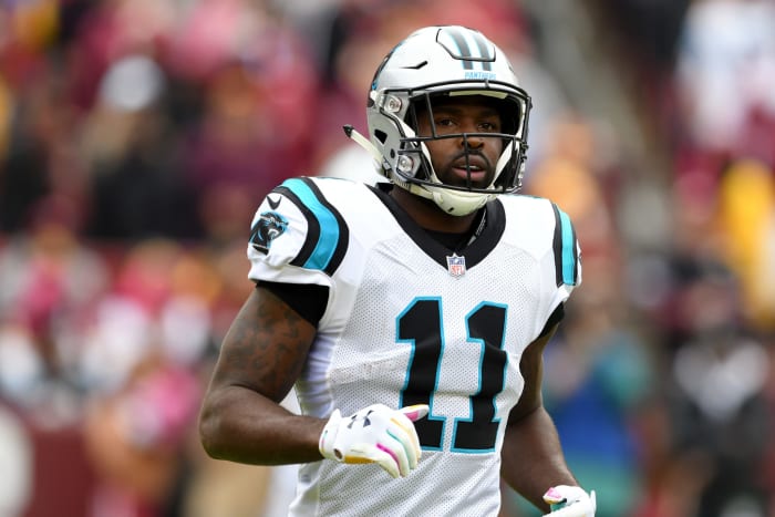 Torrey Smith on the field for the Carolina Panthers.