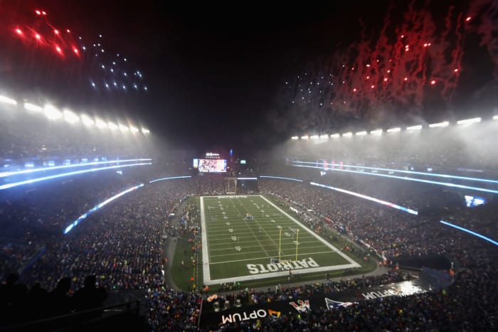 A general view of Gillette Stadium during a Patriots game.