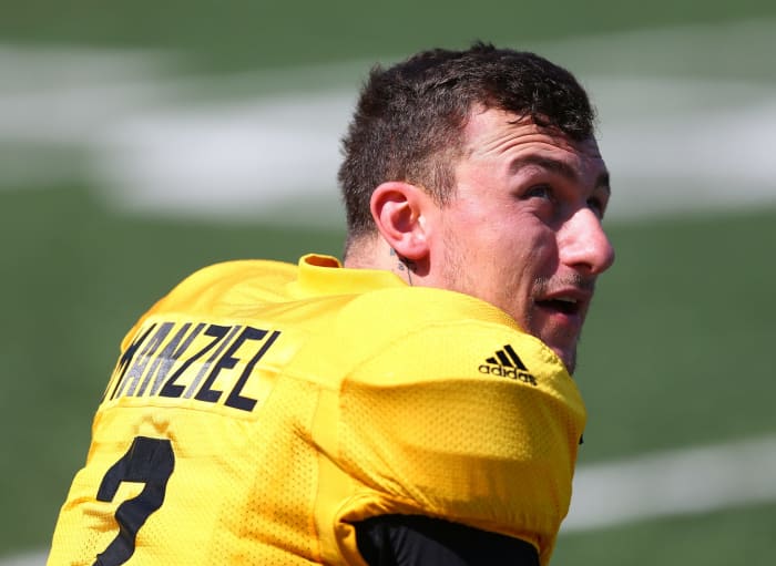 cfl quarterback johnny manziel on the sideline