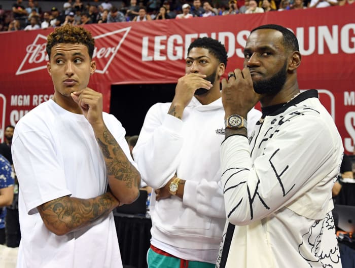LeBron James, Anthony Davis and Kyle Kuzma at NBA summer league.