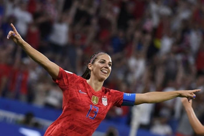 USWNT star Alex Morgan at the 2019 Women's World Cup vs. England.