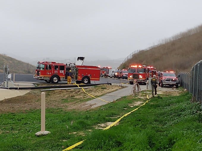 The scene after Kobe Bryant's helicopter crashed in California.