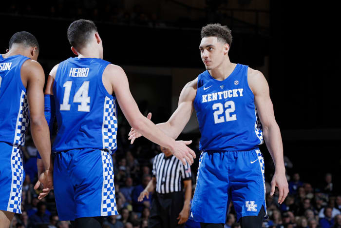 Reid Travis and Tyler Herro of the Kentucky Wildcats.