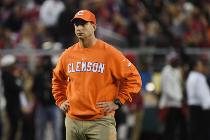 clemson head coach dabo swinney celebrates during national title