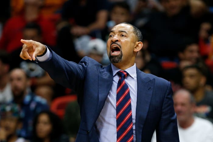 Juwan Howard coaching the Miami Heat.