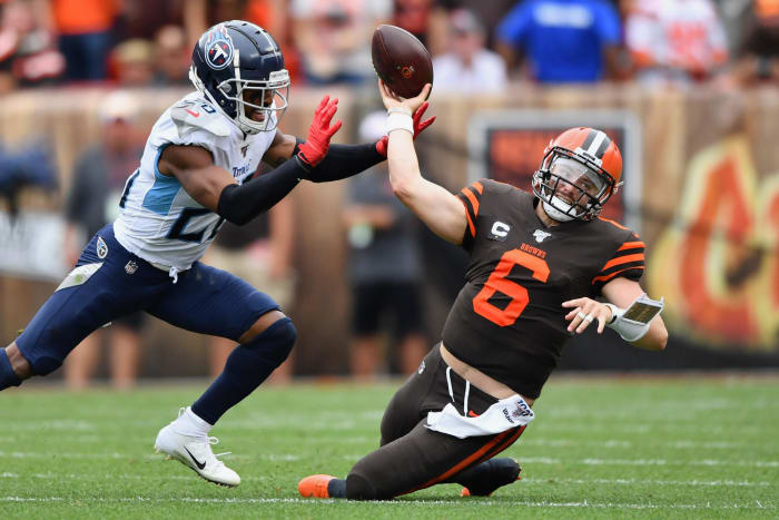 Baker Mayfield has a brutal showing in Game 1 for the Browns.