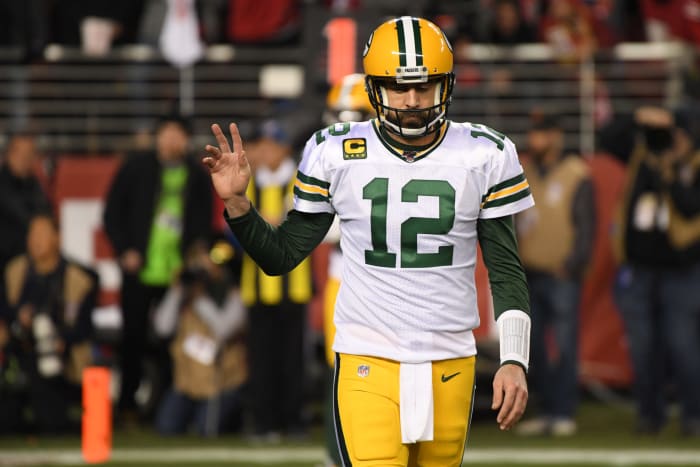 Aaron Rodgers in the NFC Championship Game loss to San Francisco.