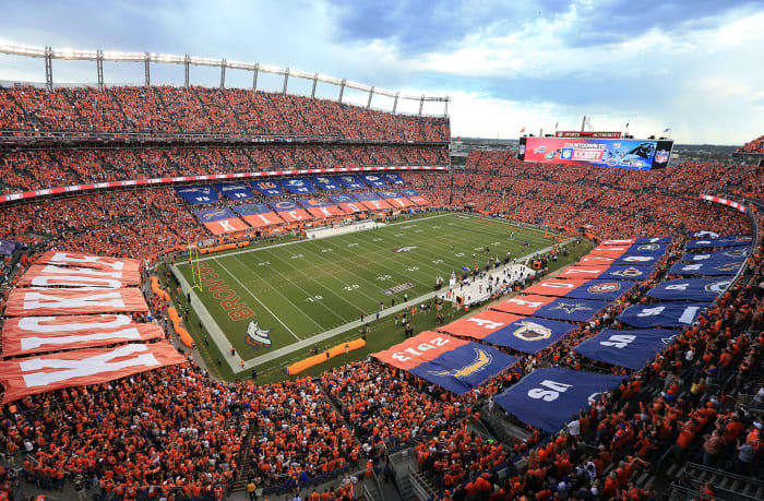 A general view of the Denver Broncos stadium.