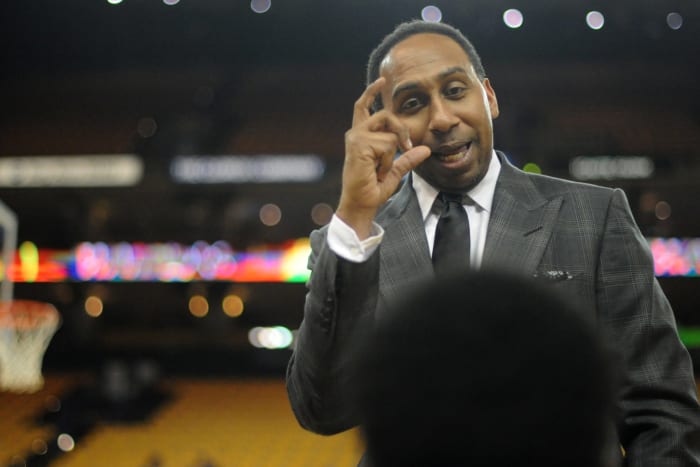 Stephen A. Smith at the Warriors vs. Thunder game.