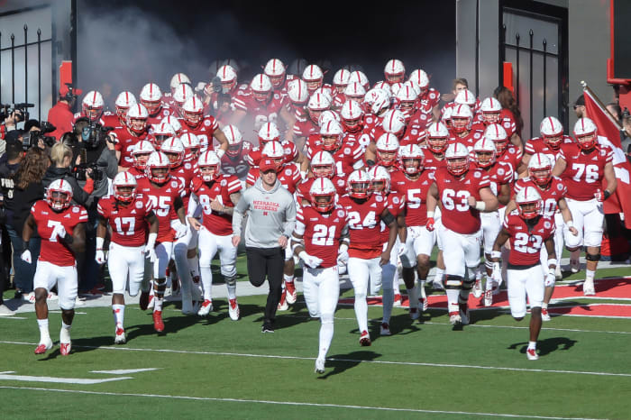 Shot of the Nebraska football program, led by Scott Frost.