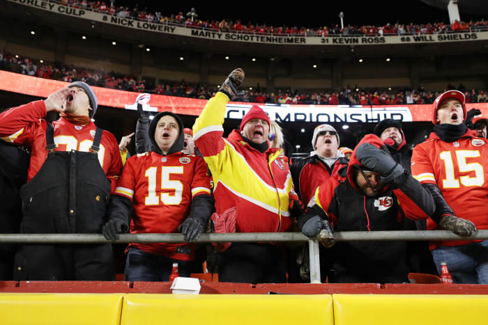 Kansas City Chiefs fans during a game.
