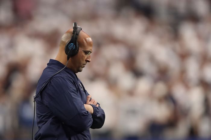 A solo shot of Penn State coach James Franklin.
