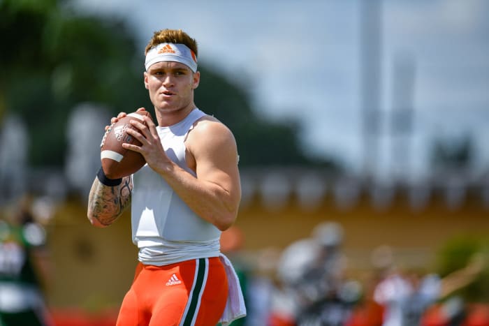 Miami quarterback Tate Martell at the spring game.