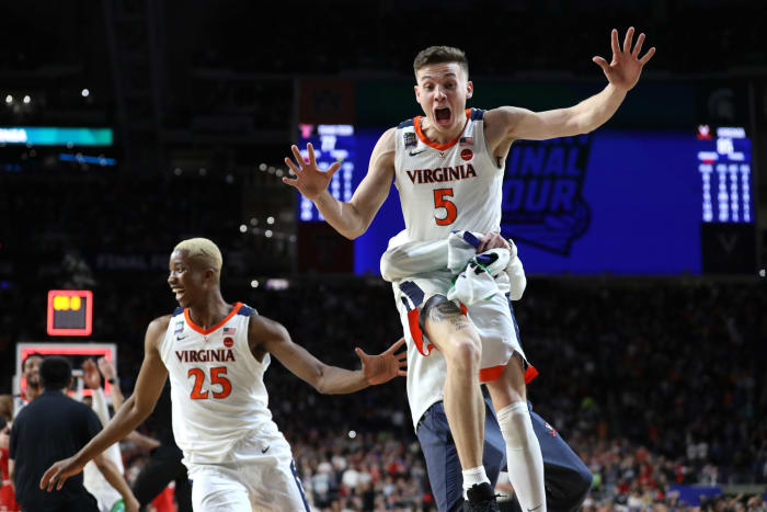 Kyle Guy celebrates UVA's national title.