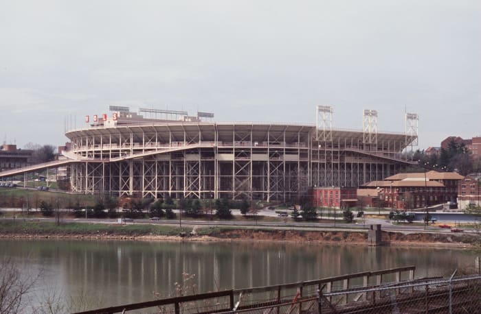 an outside view of tennessee's neyland stadium