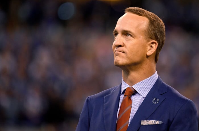 A closeup of Peyton Manning.