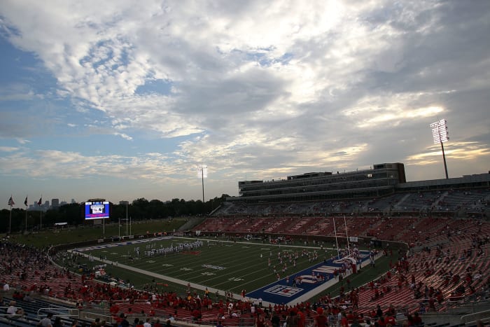 SMU's football stadium before a game against TCU.