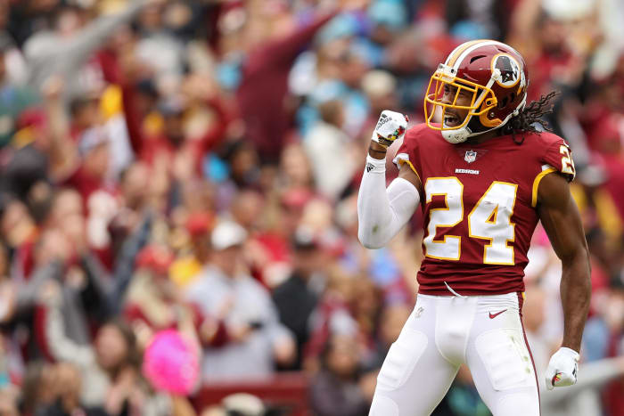 Josh Norman celebrating during a game.