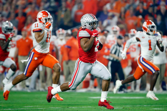 Ohio State running back JK Dobbins runs for a touchdown during the College Football Playoff against Clemson.