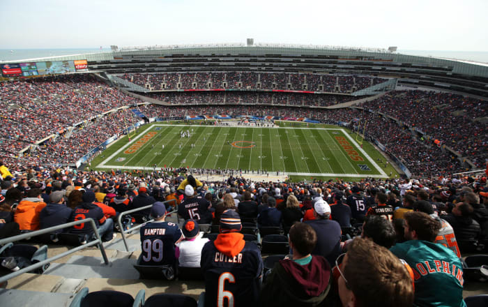 A general view of the Chicago Bears stadium.