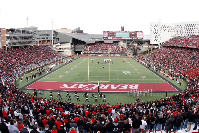 A general view of the Cincinnati Bearcats football field.