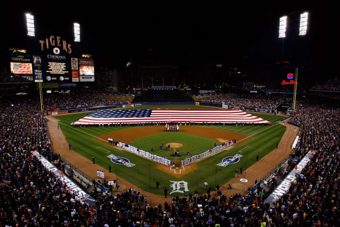 A general view of the Detroit Tigers stadium.