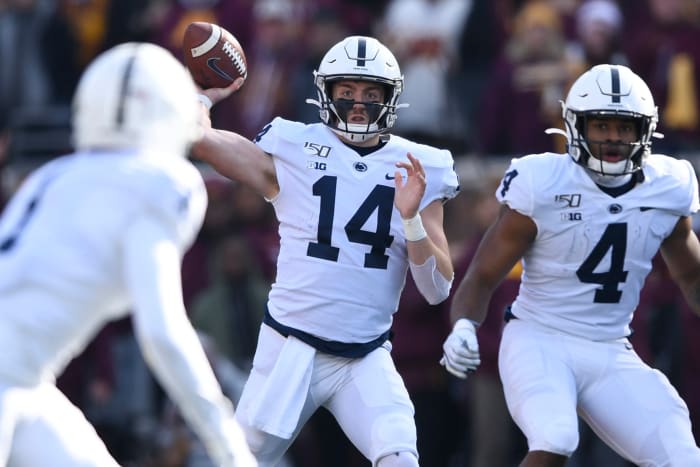 Sean Clifford throws a pass for the Penn State Nittany Lions.