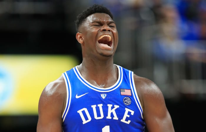 duke freshman zion williamson celebrates against kentucky