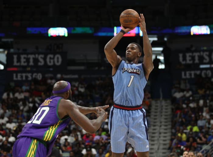 Joe Johnson attempts a shot for the Triplets.