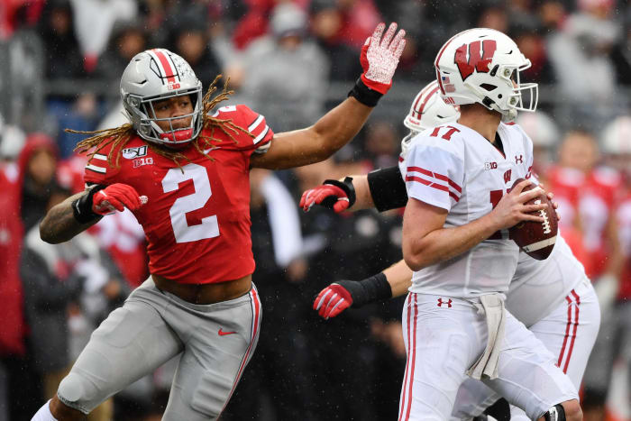 Ohio State superstar Chase Young pressures Jack Coan.