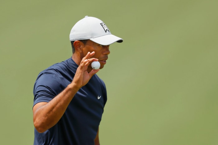 tiger woods during the first round of the masters