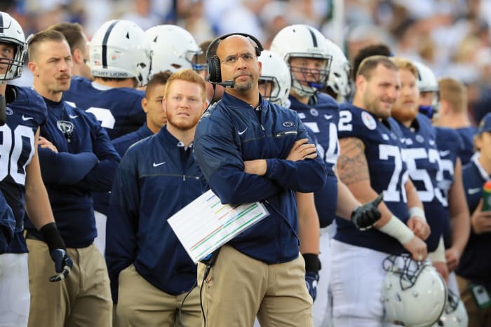 Penn State Nittany Lions head coach James Franklin looks on against the USC Trojans.