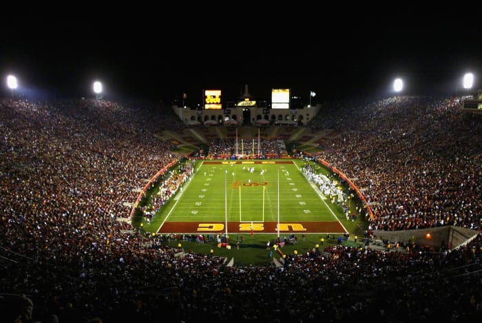 A general view of the Los Angeles Memorial Coliseum.