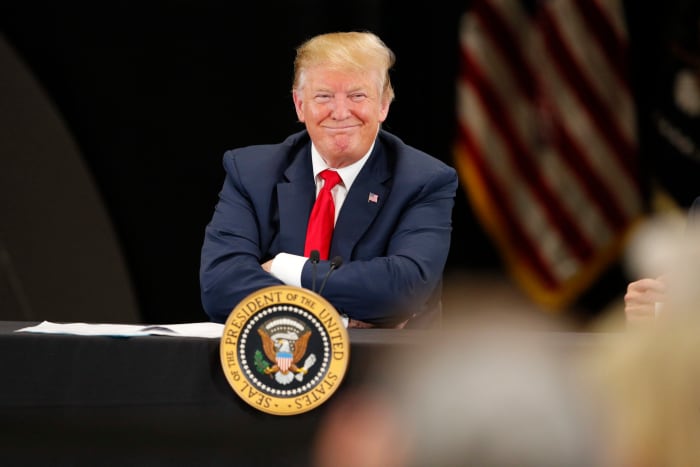 president trump speaks at an event