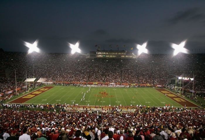 A general view of the Los Angeles Memorial Coliseum.