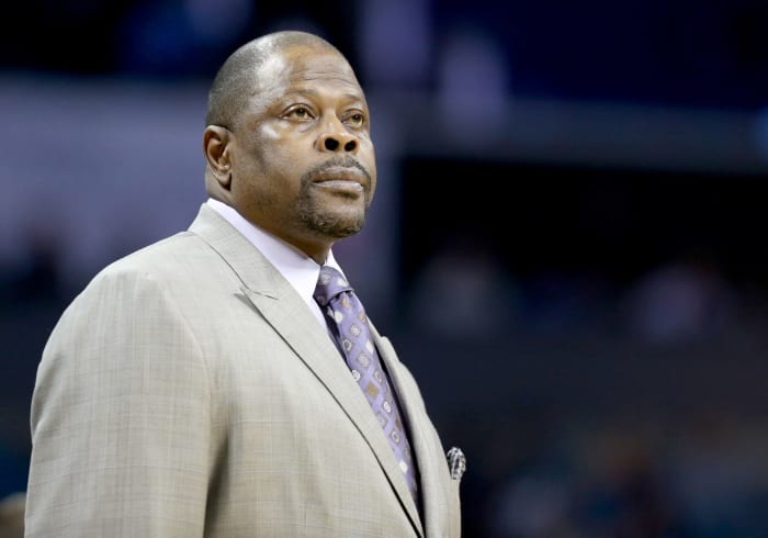 Patrick Ewing looks on during a game.