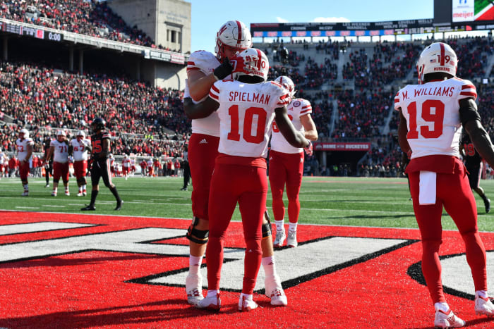 JD Spielman of the Nebraska Cornhuskers celebrates.