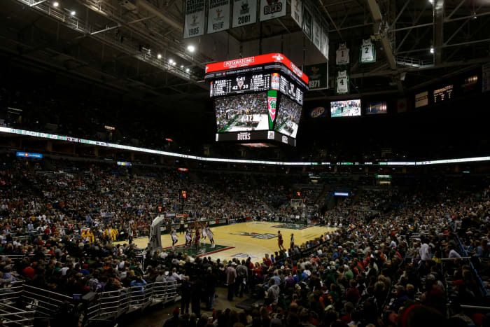 A general view of the Milwaukee Bucks arena.