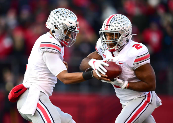 Ohio State running back J.K. Dobbins against Rutgers on Nov. 16.