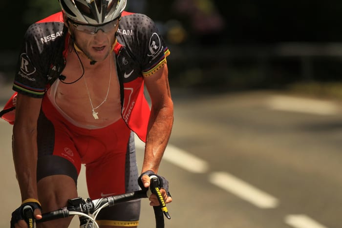 Lance Armstrong during a race in 2010.