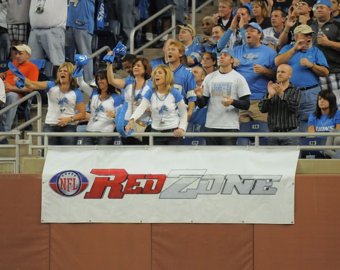 NFL RedZone banner at an Eagles Lions game.