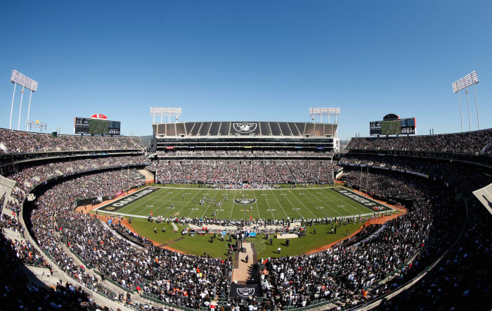 A general view of the Oakland Raiders stadium.