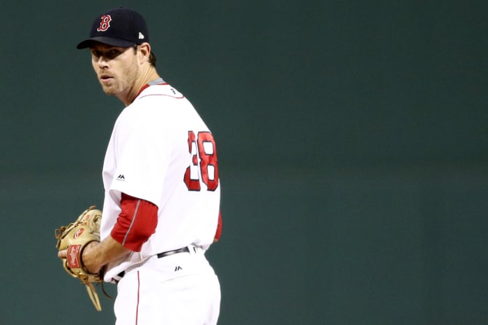 Doug Fister pitching for the Boston Red Sox.