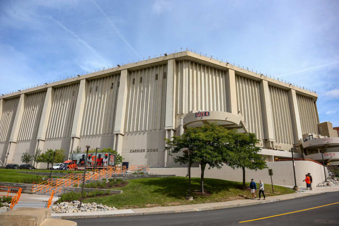 Outside of Syracuse University's Carrier Dome.