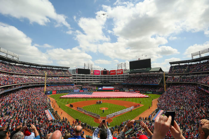 A general view of the Texas Rangers ballpark.