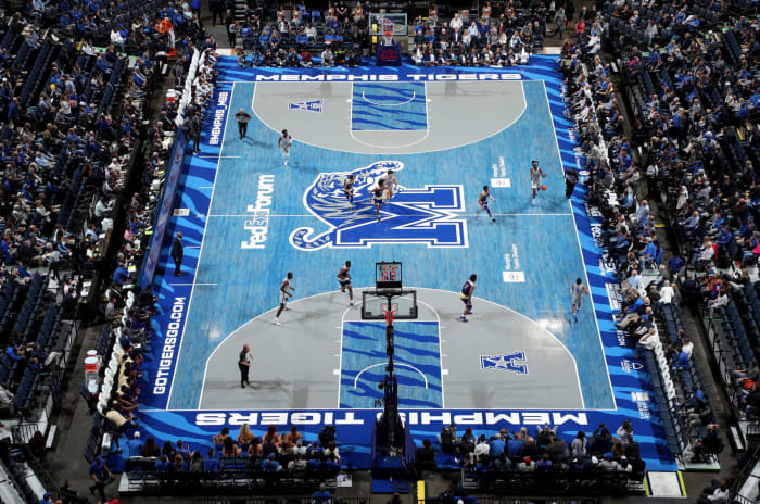 Memphis basketball's arena during a game.